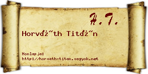 Horváth Titán névjegykártya